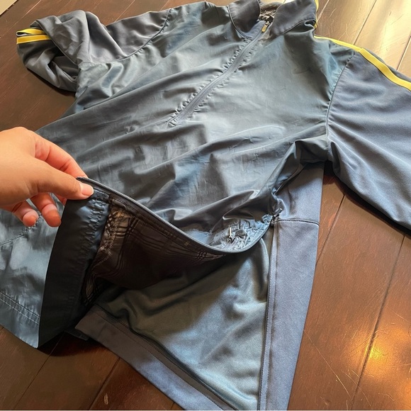 Nike Golf Womens 1/4 Zip Jacket Size Large Slate Blue & Yellow Zip Pockets - Picture 5 of 7